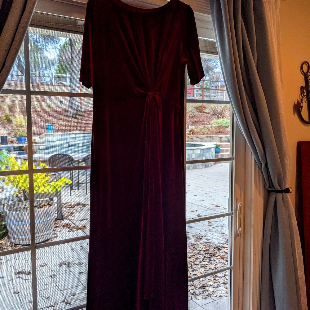 Red velvet dress